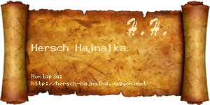 Hersch Hajnalka névjegykártya